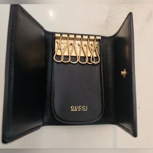 Gucci Monogram GG Key Holder In Black...Incredible Interior Condition!